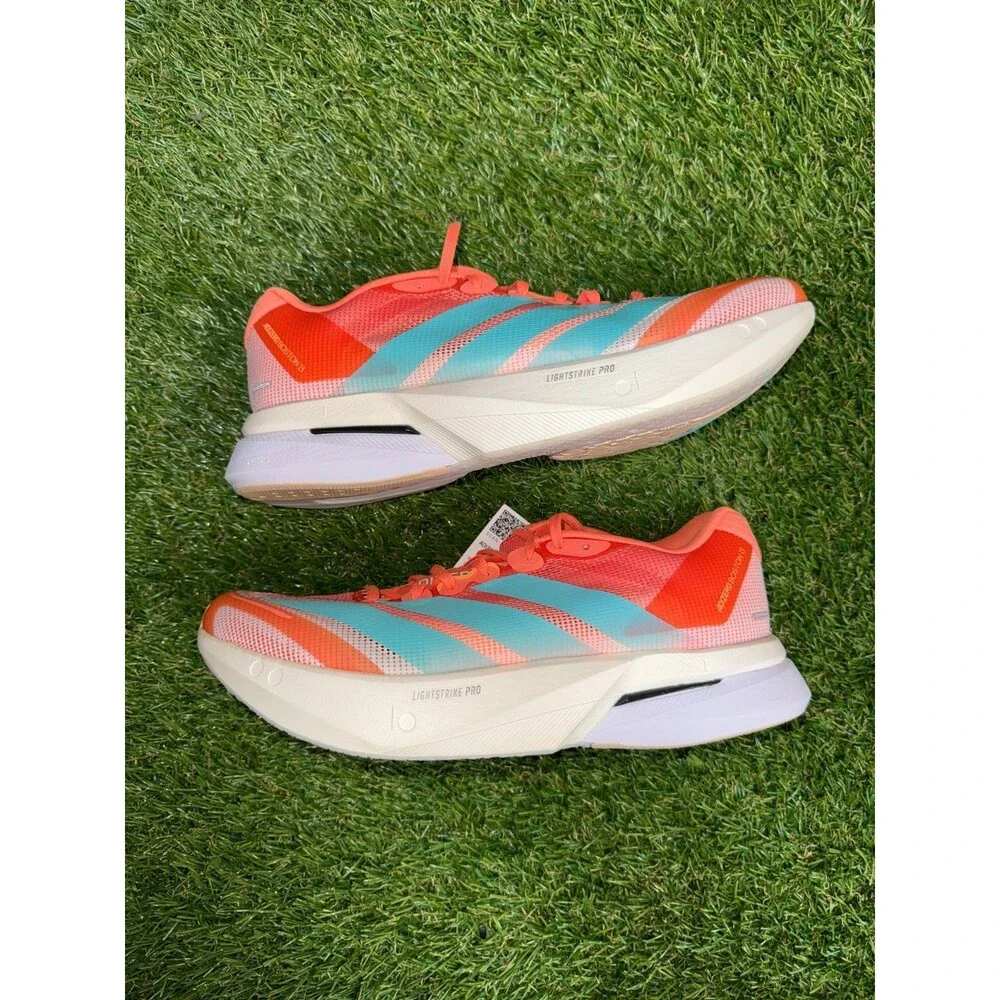 Women Size 7.5 adidas Adizero Boston 13 Semi Coral Aqua Running Shoes JS4954 NEW